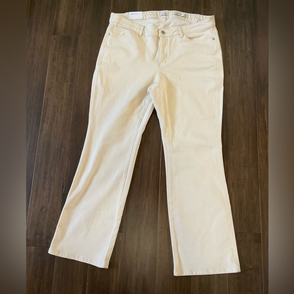 J.Jill Denim Plus Size Boot Cut Ivory Contoured Waistband Jeans Size 18 - Picture 1 of 7
